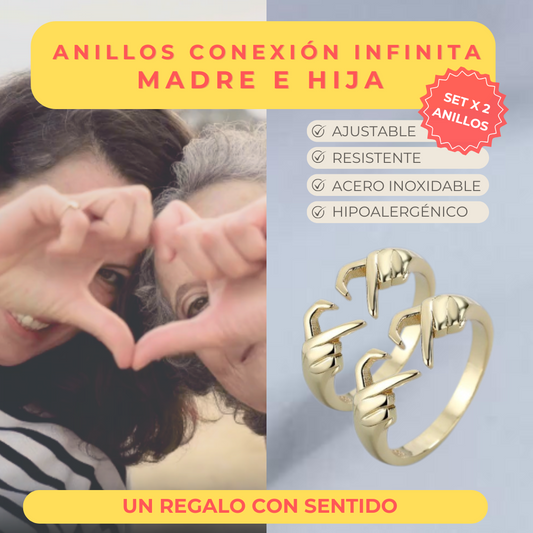 ANILLOS CONEXIÓN INFINITA. Madre e Hija. SET X2